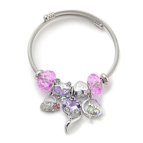 PandaHall Stainless Steel European Bracelet, Charm Bracelet for Women, Moon, Inner Diameter: 2-3/8~2-3/4 inch(6~7cm) Stainless Steel Moon
PandaHall Stainless Steel European Bracelet, Charm Bracelet for Women, Moon, Inner Diameter: 2-3/8~2-3/4 inch(6~7cm) Stainless Steel Moon
