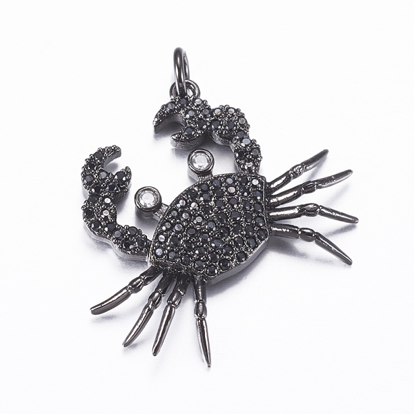 PandaHall Brass Micro Pave Cubic Zirconia Pendants, Crab, Gunmetal, 23~24x28x4mm, Hole: 3mm Brass+Cubic Zirconia Crab
PandaHall Brass Micro Pave Cubic Zirconia Pendants, Crab, Gunmetal, 23~24x28x4mm, Hole: 3mm Brass+Cubic Zirconia Crab
