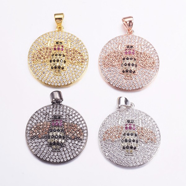 PandaHall Brass Micro Pave Cubic Zirconia Pendants, Flat Round with Bee, Mixed Color, 24x22x4mm, Hole: 3x4mm Brass+Cubic Zirconia Flat Round..., Multicolor
PandaHall Brass Micro Pave Cubic Zirconia Pendants, Flat Round with Bee, Mixed Color, 24x22x4mm, Hole: 3x4mm Brass+Cubic Zirconia Flat Round..., Multicolor