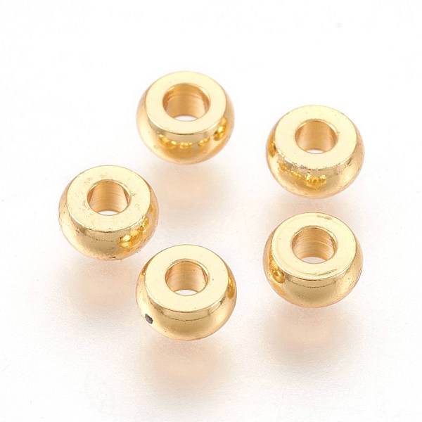 PandaHall 304 Stainless Steel Spacer Beads, Flat Round, Real 18K Gold Plated, 4x2mm, Hole: 1.6mm 304 Stainless Steel Flat Round
PandaHall 304 Stainless Steel Spacer Beads, Flat Round, Real 18K Gold Plated, 4x2mm, Hole: 1.6mm 304 Stainless Steel Flat Round