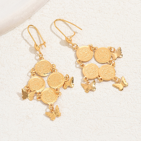 PandaHall Fashionable and Elegant Gold Plated Brass Coin Tassel Dangle Earrings for Women Brass
PandaHall Fashionable and Elegant Gold Plated Brass Coin Tassel Dangle Earrings for Women Brass