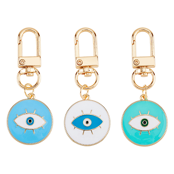 PandaHall DICOSMETIC 3Pcs 3 Colors Flat Round with Evil Eye Alloy Enamel Pendant Decoration, Swivel Clasp Charms for Keychain, Purse..., Multicolor
PandaHall DICOSMETIC 3Pcs 3 Colors Flat Round with Evil Eye Alloy Enamel Pendant Decoration, Swivel Clasp Charms for Keychain, Purse..., Multicolor