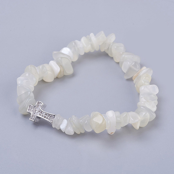PandaHall Natural White Moonstone Beads Stretch Bracelets, with Brass Micro Pave Cubic Zirconia Beads, Chip and Cross, Platinum, 2-1/8 inch...
PandaHall Natural White Moonstone Beads Stretch Bracelets, with Brass Micro Pave Cubic Zirconia Beads, Chip and Cross, Platinum, 2-1/8 inch...