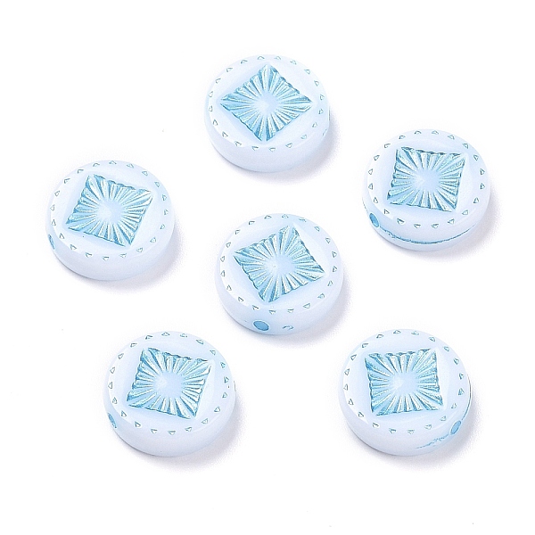 PandaHall Opaque Acrylic Beads, Metal Enlaced, Flat Round with Rhombus Pattern, Sky Blue, 15~15.5x4.5~5mm, Hole: 1.8mm, about 606pcs/500g..., White
PandaHall Opaque Acrylic Beads, Metal Enlaced, Flat Round with Rhombus Pattern, Sky Blue, 15~15.5x4.5~5mm, Hole: 1.8mm, about 606pcs/500g..., White
