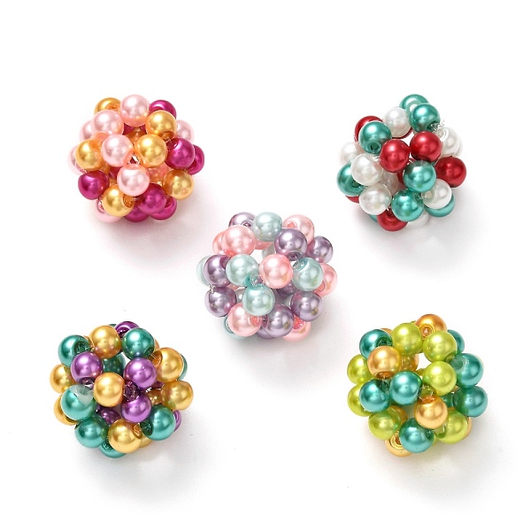 PandaHall Round Woven Beads, with Baking Painted Pearlized Glass Pearl Round Beads, Mixed Color, 17mm, Hole: 4mm Glass Round Multicolor
PandaHall Round Woven Beads, with Baking Painted Pearlized Glass Pearl Round Beads, Mixed Color, 17mm, Hole: 4mm Glass Round Multicolor