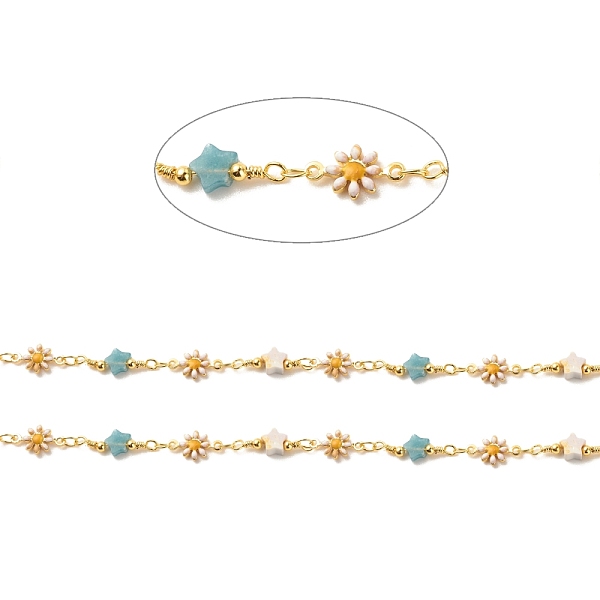 PandaHall Enamel Flower Link Chains, with Mixed Gemstone Star Beaded and Gold Plated Brass Findings, Long-Lasting Plated, Soldered, with...
PandaHall Enamel Flower Link Chains, with Mixed Gemstone Star Beaded and Gold Plated Brass Findings, Long-Lasting Plated, Soldered, with...
