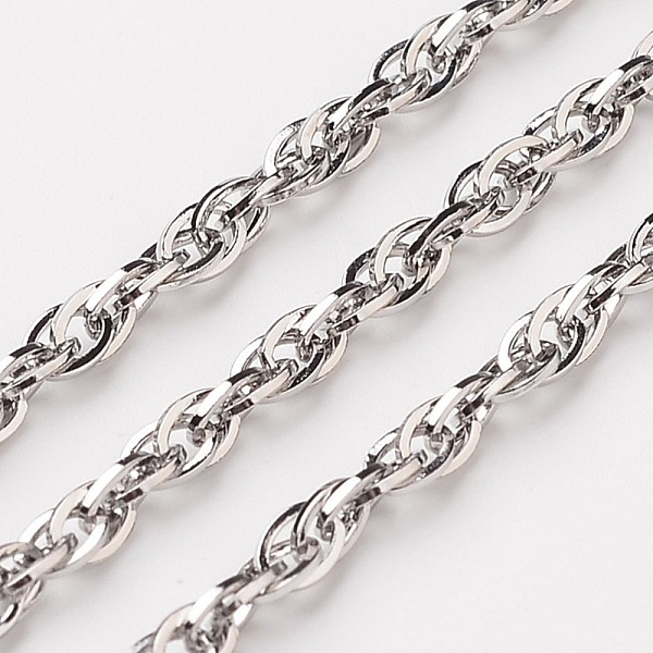 PandaHall 3.28 Feet 304 Stainless Steel Rope Chains, Soldered, Stainless Steel Color, 3mm 304 Stainless Steel
PandaHall 3.28 Feet 304 Stainless Steel Rope Chains, Soldered, Stainless Steel Color, 3mm 304 Stainless Steel