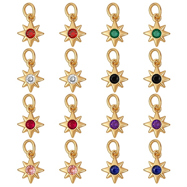 PandaHall 16Pcs 8 Colors Brass Micro Pave Cubic Zirconia Pendants, with Jump Rings, Star, Real 18K Gold Plated, Mixed Color, 10x8x2mm, Hole..., Multicolor
PandaHall 16Pcs 8 Colors Brass Micro Pave Cubic Zirconia Pendants, with Jump Rings, Star, Real 18K Gold Plated, Mixed Color, 10x8x2mm, Hole..., Multicolor