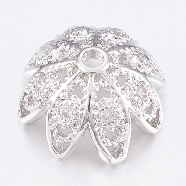 PandaHall Brass Micro Pave Cubic Zirconia Bead Caps, Clear, Platinum, 11x5.5mm, Hole: 1.2mm Brass+Cubic Zirconia Clear
PandaHall Brass Micro Pave Cubic Zirconia Bead Caps, Clear, Platinum, 11x5.5mm, Hole: 1.2mm Brass+Cubic Zirconia Clear