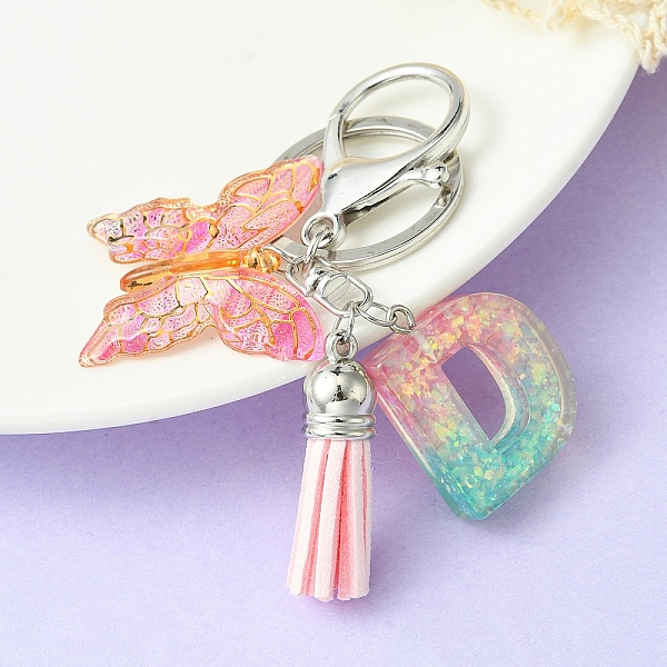 PandaHall Resin & Acrylic Keychains, with Alloy Split Key Rings and Faux Suede Tassel Pendants, Letter & Butterfly, Letter D, 8.6cm Resin...
PandaHall Resin & Acrylic Keychains, with Alloy Split Key Rings and Faux Suede Tassel Pendants, Letter & Butterfly, Letter D, 8.6cm Resin...