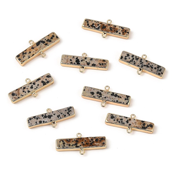 PandaHall Natural Dalmatian Connector Charms, Golden Tone Brass Edged Rectangle Links with Iron Loops, 16x35.5~36.5x4.5mm, Hole: 1.8mm...
PandaHall Natural Dalmatian Connector Charms, Golden Tone Brass Edged Rectangle Links with Iron Loops, 16x35.5~36.5x4.5mm, Hole: 1.8mm...
