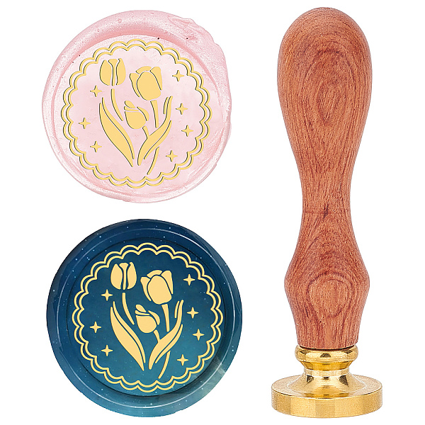 PandaHall Brass Wax Seal Stamp with Rosewood Handle, for DIY Scrapbooking, Tulip Pattern, 25mm Brass Flower
PandaHall Brass Wax Seal Stamp with Rosewood Handle, for DIY Scrapbooking, Tulip Pattern, 25mm Brass Flower