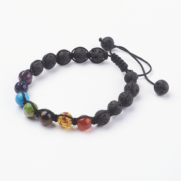 PandaHall Chakra Jewelry, Adjustable Gemstone and Resin Braided Bead Bracelets, Nylon Thread Square Knot Bracelet, Round, Natural Lava Rock...
PandaHall Chakra Jewelry, Adjustable Gemstone and Resin Braided Bead Bracelets, Nylon Thread Square Knot Bracelet, Round, Natural Lava Rock...