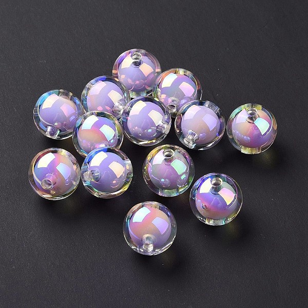 PandaHall UV Plating Rainbow Iridescent Acrylic Beads, Bead in Bead, Round, Lilac, 15.5mm, Hole: 2.8mm Acrylic Round Purple
PandaHall UV Plating Rainbow Iridescent Acrylic Beads, Bead in Bead, Round, Lilac, 15.5mm, Hole: 2.8mm Acrylic Round Purple