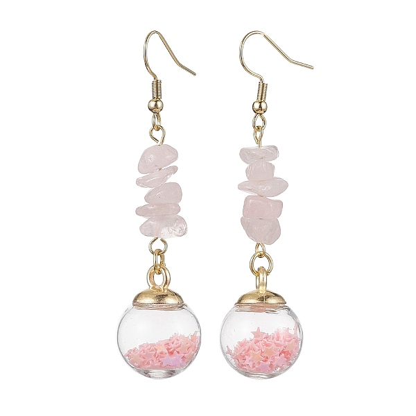 PandaHall Natural Rose Quartz Chips Dangle Earrings, Glass Wish Ball Drop Earrings, 66.5x16mm Rose Quartz Chip
PandaHall Natural Rose Quartz Chips Dangle Earrings, Glass Wish Ball Drop Earrings, 66.5x16mm Rose Quartz Chip