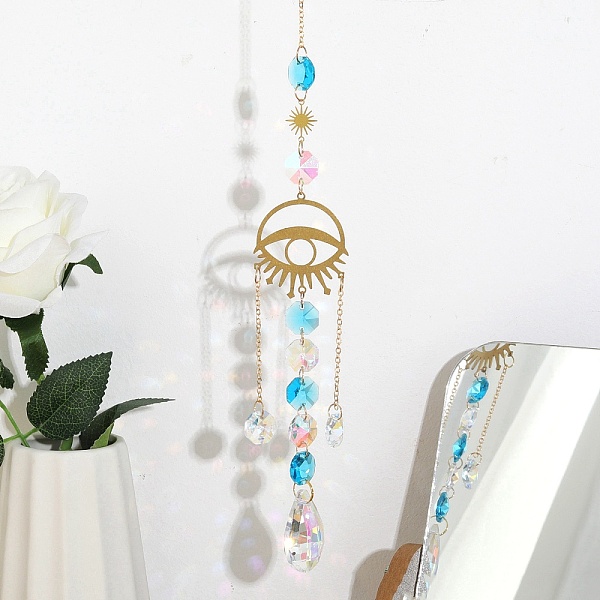 PandaHall Hanging Suncatcher, Iron & Faceted Glass Pendant Decorations, with Jump Ring, Teardrop & Octagon, Evil Eye Pattern, 310x2.3mm...
PandaHall Hanging Suncatcher, Iron & Faceted Glass Pendant Decorations, with Jump Ring, Teardrop & Octagon, Evil Eye Pattern, 310x2.3mm...