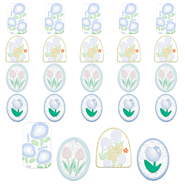 PandaHall CHGCRAFT 24Pcs 4 Style Transparent Printed Acrylic Pendants, with Glitter Powder, Mixed Shapes, Mixed Color, 33~42x27~29x2~2.5mm..., Multicolor
PandaHall CHGCRAFT 24Pcs 4 Style Transparent Printed Acrylic Pendants, with Glitter Powder, Mixed Shapes, Mixed Color, 33~42x27~29x2~2.5mm..., Multicolor