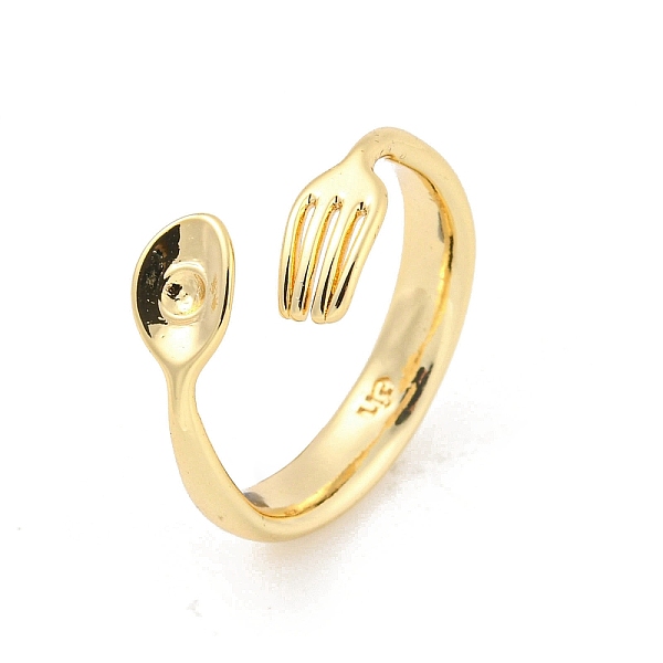 PandaHall Spoon & Fork Brass Open Cuff Rings, Long-Lasting Plated, Golden, US Size 6 3/4(17.1mm) Brass Others
PandaHall Spoon & Fork Brass Open Cuff Rings, Long-Lasting Plated, Golden, US Size 6 3/4(17.1mm) Brass Others