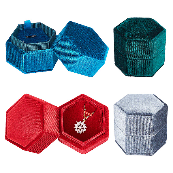 PandaHall 4Pcs 4 Colors Velvet Jewelry Box, with Linen and PU Leather, for Ring & Necklace Box, Hexagon, Mixed Color, 5.55x6.3x5.8cm, Inner..., Multicolor
PandaHall 4Pcs 4 Colors Velvet Jewelry Box, with Linen and PU Leather, for Ring & Necklace Box, Hexagon, Mixed Color, 5.55x6.3x5.8cm, Inner..., Multicolor