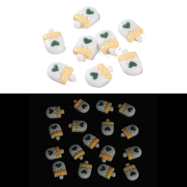 PandaHall Luminous Resin Decoden Cabochons, with Enamel, Glow in the Dark, Two Tone Ice Lolly, White, 12x8x2.5mm Resin Ice Cream White
PandaHall Luminous Resin Decoden Cabochons, with Enamel, Glow in the Dark, Two Tone Ice Lolly, White, 12x8x2.5mm Resin Ice Cream White