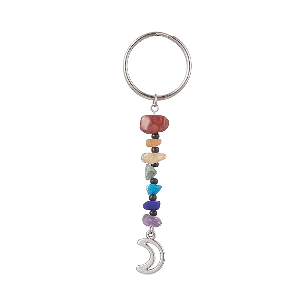 PandaHall Natural Gemstone Chips Keychains, Alloy Charms Keychains with Iron Split Key Rings, Moon, 9cm, Charm: 17x11x1mm Mixed Stone Moon
PandaHall Natural Gemstone Chips Keychains, Alloy Charms Keychains with Iron Split Key Rings, Moon, 9cm, Charm: 17x11x1mm Mixed Stone Moon