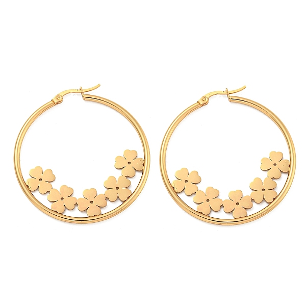 PandaHall 304 Stainless Steel Huggie Hoop Earrings, Flower, Golden, 44x2mm 304 Stainless Steel Flower
PandaHall 304 Stainless Steel Huggie Hoop Earrings, Flower, Golden, 44x2mm 304 Stainless Steel Flower