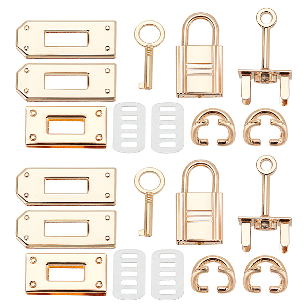 PandaHall WADORN 2 Sets Alloy Bag Lock Clasp Set, Purse Closure Hardware, with Iron Gasket, Light Gold, 1.45~4.3x1.2~2.3x0.07~1.9cm Alloy
PandaHall WADORN 2 Sets Alloy Bag Lock Clasp Set, Purse Closure Hardware, with Iron Gasket, Light Gold, 1.45~4.3x1.2~2.3x0.07~1.9cm Alloy