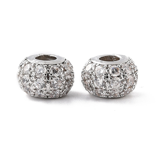 PandaHall Eco-Friendly Brass Micro Pave Cubic Zirconia Beads, Cadmium Free & Lead Free, Round, Real Platinum Plated, 10x7mm, Hole: 3.5mm..., Clear
PandaHall Eco-Friendly Brass Micro Pave Cubic Zirconia Beads, Cadmium Free & Lead Free, Round, Real Platinum Plated, 10x7mm, Hole: 3.5mm..., Clear