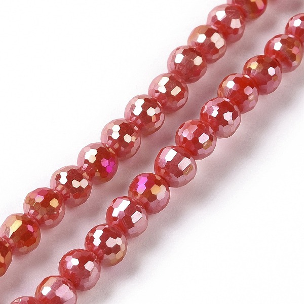 PandaHall Electroplate Opaque Solid Color Glass Beads Strands, AB Color Plated, Faceted(96 Facets), Round, FireBrick, 5.5~6mm, Hole..., Red
PandaHall Electroplate Opaque Solid Color Glass Beads Strands, AB Color Plated, Faceted(96 Facets), Round, FireBrick, 5.5~6mm, Hole..., Red