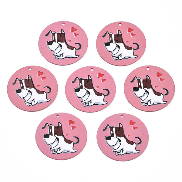 PandaHall Spray Painted Iron Pendants, Rubberized Style, 3D Printed, Dog Blossom Print Pattern, Flat Round, Flamingo, 25.5x0.8mm, Hole..., Pink
PandaHall Spray Painted Iron Pendants, Rubberized Style, 3D Printed, Dog Blossom Print Pattern, Flat Round, Flamingo, 25.5x0.8mm, Hole..., Pink
