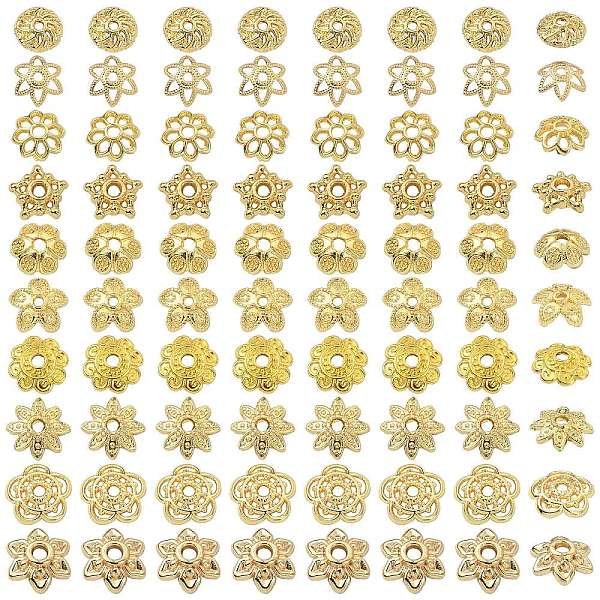 PandaHall 100Pcs 10 Styles Brass Bead Caps, Flower, Golden, 6~9x1.5~4mm, Hole: 0.9~1.4mm, 10pcs/style Brass
PandaHall 100Pcs 10 Styles Brass Bead Caps, Flower, Golden, 6~9x1.5~4mm, Hole: 0.9~1.4mm, 10pcs/style Brass