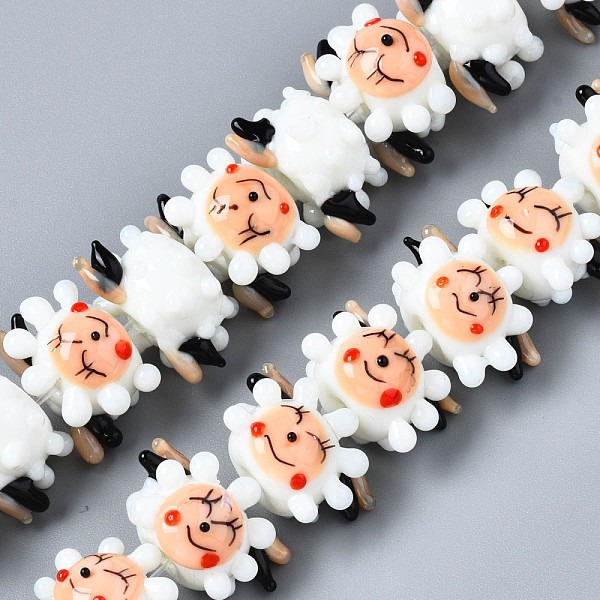 PandaHall Handmade Bumpy Lampwork Beads Strands, Sheep, White, 13.5x22x17mm, Hole: 1.6mm, about 30pcs/strand, 15.12 inch(38.4cm) Lampwork...
PandaHall Handmade Bumpy Lampwork Beads Strands, Sheep, White, 13.5x22x17mm, Hole: 1.6mm, about 30pcs/strand, 15.12 inch(38.4cm) Lampwork...