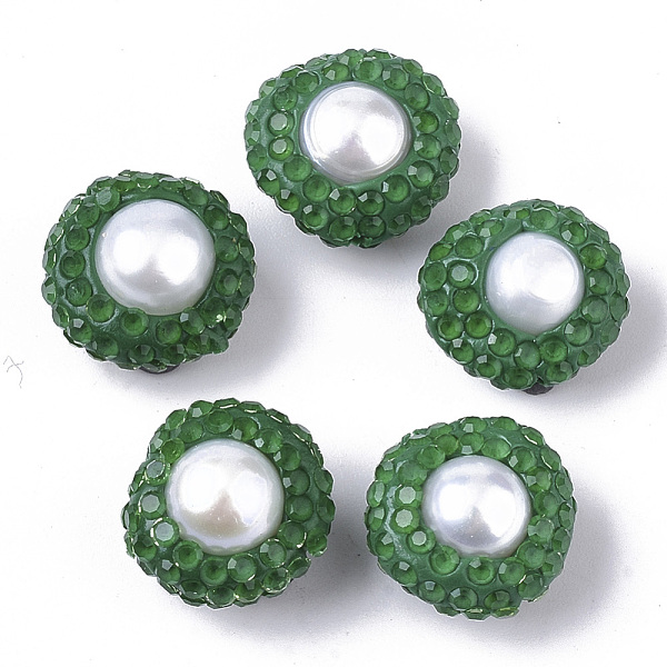 PandaHall Polymer Clay Rhinestone Beads, with Natural Cultured Freshwater Pearl, Flat Round, Green, 12~13x8~9mm, Hole: 0.7mm Polymer...
PandaHall Polymer Clay Rhinestone Beads, with Natural Cultured Freshwater Pearl, Flat Round, Green, 12~13x8~9mm, Hole: 0.7mm Polymer...
