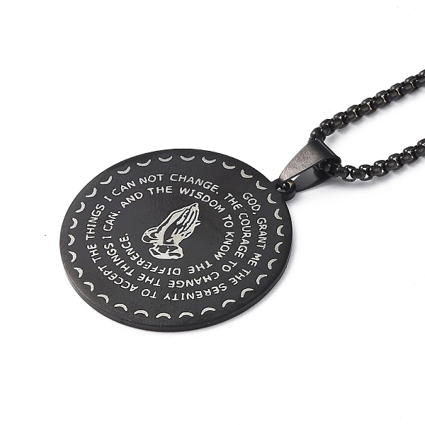 PandaHall Praying Hand with The Lord's Prayer 304 Stainless Steel Pendant Necklace for Men Women, Electrophoresis Black, 23.23 inch(59cm)...
PandaHall Praying Hand with The Lord's Prayer 304 Stainless Steel Pendant Necklace for Men Women, Electrophoresis Black, 23.23 inch(59cm)...