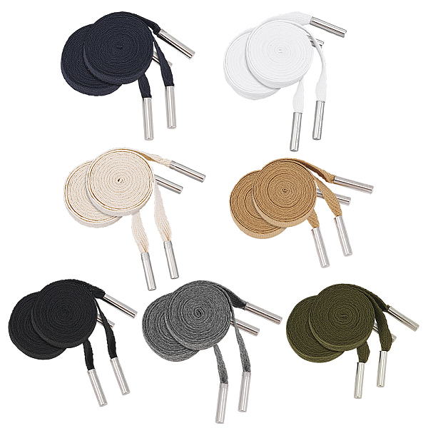 PandaHall Cotton Shoe Laces, Flat Shoelace, with Brass Aglets, Mixed Color, 13.8x1x0.45cm, 7 colors, 1 pair/color, 7 pairs/set Brass Flat..., Multicolor
PandaHall Cotton Shoe Laces, Flat Shoelace, with Brass Aglets, Mixed Color, 13.8x1x0.45cm, 7 colors, 1 pair/color, 7 pairs/set Brass Flat..., Multicolor