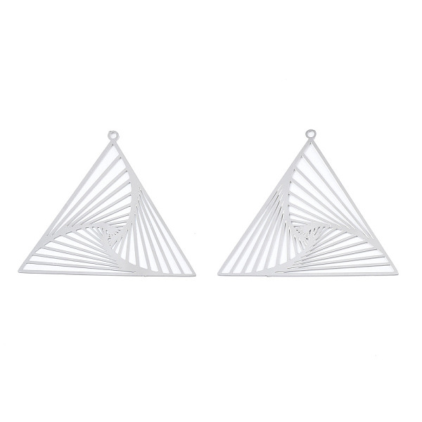 PandaHall 201 Stainless Steel Filigree Pendants, Etched Metal Embellishments, Triangle, Stainless Steel Color, 33x38x0.2mm, Hole: 1mm 201...
PandaHall 201 Stainless Steel Filigree Pendants, Etched Metal Embellishments, Triangle, Stainless Steel Color, 33x38x0.2mm, Hole: 1mm 201...