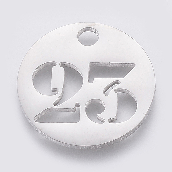 PandaHall 304 Stainless Steel Pendants, Cut-Out, Hollow, Flat Round with Number, Stainless Steel Color, Num.23, 19x1.5mm, Hole: 2.5mm 304...
PandaHall 304 Stainless Steel Pendants, Cut-Out, Hollow, Flat Round with Number, Stainless Steel Color, Num.23, 19x1.5mm, Hole: 2.5mm 304...