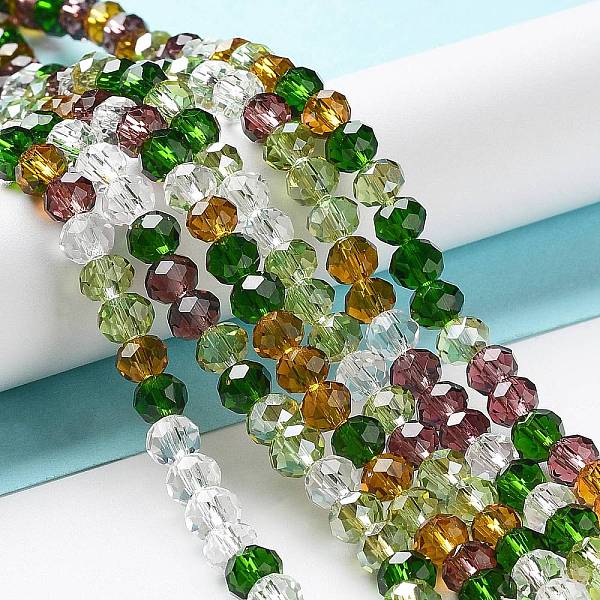 PandaHall Glass Beads Strands, Faceted, Rondelle, Olive Drab, 6x5mm, Hole: 1mm, about 85~88pcs/strand, 16.1~16.5 inch(41~42cm) Glass...
PandaHall Glass Beads Strands, Faceted, Rondelle, Olive Drab, 6x5mm, Hole: 1mm, about 85~88pcs/strand, 16.1~16.5 inch(41~42cm) Glass...