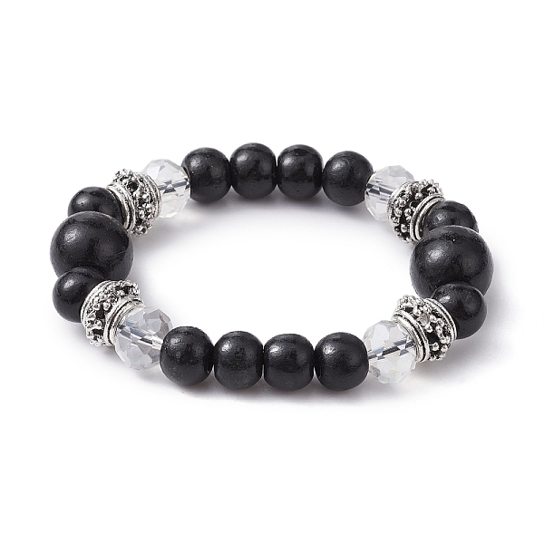 PandaHall Natural Wood & Glass Round Beaded Stretch Bracelet, Black, Inner Diameter: 2 inch(5cm) Wood Black
PandaHall Natural Wood & Glass Round Beaded Stretch Bracelet, Black, Inner Diameter: 2 inch(5cm) Wood Black