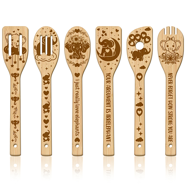 PandaHall 6Pcs Bamboo Spoons & Knifes & Forks, Flatware for Dessert, Elephant, 60x300mm, 6 style, 1pc/style, 6pcs/set Bamboo Elephant Orange
PandaHall 6Pcs Bamboo Spoons & Knifes & Forks, Flatware for Dessert, Elephant, 60x300mm, 6 style, 1pc/style, 6pcs/set Bamboo Elephant Orange
