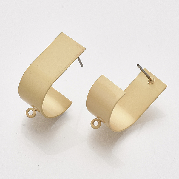 PandaHall Iron Stud Earring Findings, with Steel Pins and Loop, Matte Gold Color, 25x10mm, Hole: 1.2mm, Pin: 0.7mm Iron Others
PandaHall Iron Stud Earring Findings, with Steel Pins and Loop, Matte Gold Color, 25x10mm, Hole: 1.2mm, Pin: 0.7mm Iron Others
