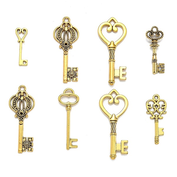 PandaHall Tibetan Style Alloy Pendants, Mixed Key, Antique Golden, 28~46x9~16x1~4.5mm, Hole: 1.5~5mm, about 60~65pcs/100g Alloy Key
PandaHall Tibetan Style Alloy Pendants, Mixed Key, Antique Golden, 28~46x9~16x1~4.5mm, Hole: 1.5~5mm, about 60~65pcs/100g Alloy Key
