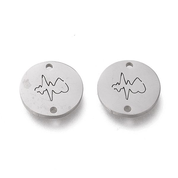 PandaHall 304 Stainless Steel Links Connectors, Laser Cut, Flat Round with Heart Beat, Stainless Steel Color, 12x1mm, Hole: 1.2mm 304...
PandaHall 304 Stainless Steel Links Connectors, Laser Cut, Flat Round with Heart Beat, Stainless Steel Color, 12x1mm, Hole: 1.2mm 304...