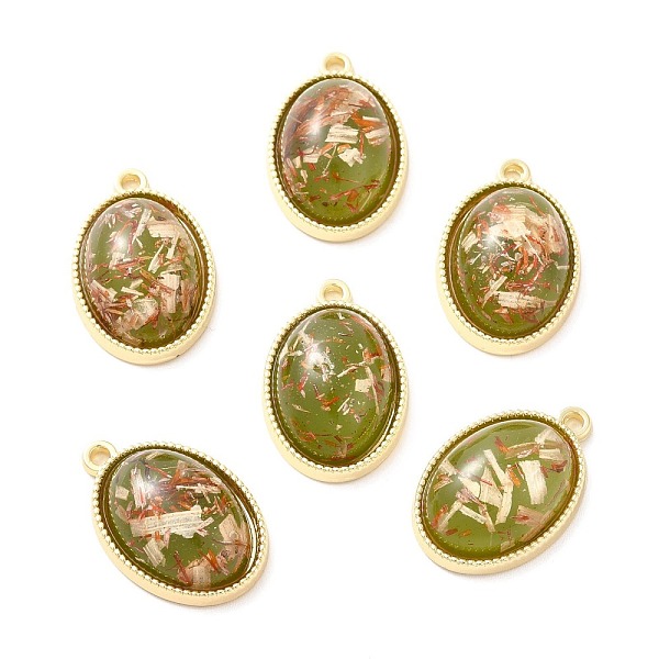 PandaHall Resin Foil Pendants, with Light Gold Tone Alloy Findings, Oval, Olive, 23.5x15.5x7.5mm, Hole: 1.6mm Alloy+Resin Oval Green
PandaHall Resin Foil Pendants, with Light Gold Tone Alloy Findings, Oval, Olive, 23.5x15.5x7.5mm, Hole: 1.6mm Alloy+Resin Oval Green