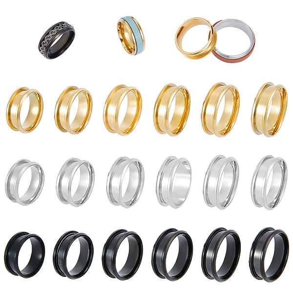 PandaHall Unicraftale 36Pcs 18 Style 304 Stainless Steel Grooved Finger Ring Settings, Ring Core Blank, for Inlay Ring Jewelry Making, Mixed...
PandaHall Unicraftale 36Pcs 18 Style 304 Stainless Steel Grooved Finger Ring Settings, Ring Core Blank, for Inlay Ring Jewelry Making, Mixed...