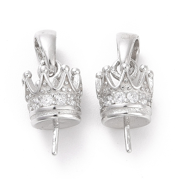 PandaHall Rhodium Plated 925 Sterling Silver Cup Peg Bails, with Clear Cubic Ziconia, Crown, for Half Drilled Beads, Platinum, 11x6mm, Hole...
PandaHall Rhodium Plated 925 Sterling Silver Cup Peg Bails, with Clear Cubic Ziconia, Crown, for Half Drilled Beads, Platinum, 11x6mm, Hole...