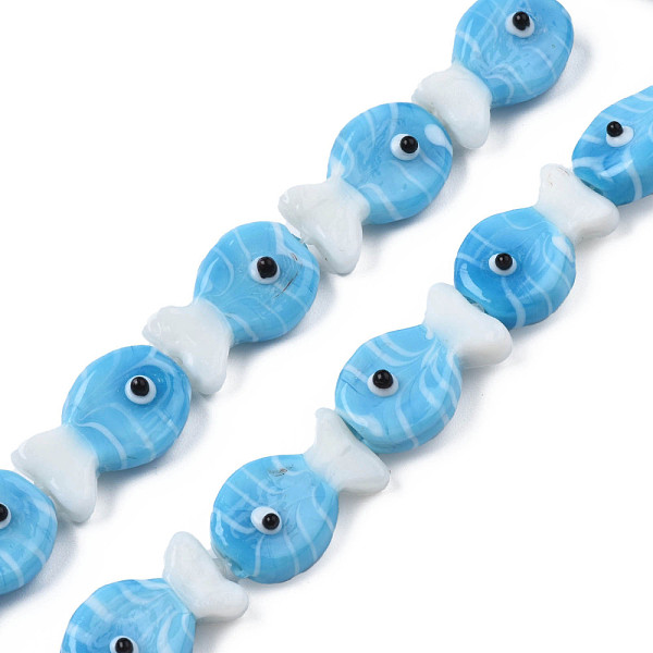 PandaHall Handmade Lampwork Beads Strands, Fish, Deep Sky Blue, 19~20x12.5x9mm, Hole: 0.8mm, about 25pcs/strand, 18.90 inch(48cm) Lampwork...
PandaHall Handmade Lampwork Beads Strands, Fish, Deep Sky Blue, 19~20x12.5x9mm, Hole: 0.8mm, about 25pcs/strand, 18.90 inch(48cm) Lampwork...