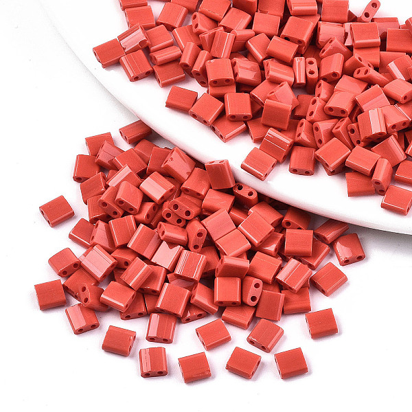 PandaHall 2-Hole Glass Seed Beads, Opaque Colours, Rectangle, Tomato, 5x4.5~5.5x2~2.5mm, Hole: 0.5~0.8mm, about 1180pcs/bag Glass Rectangle..., Red
PandaHall 2-Hole Glass Seed Beads, Opaque Colours, Rectangle, Tomato, 5x4.5~5.5x2~2.5mm, Hole: 0.5~0.8mm, about 1180pcs/bag Glass Rectangle..., Red