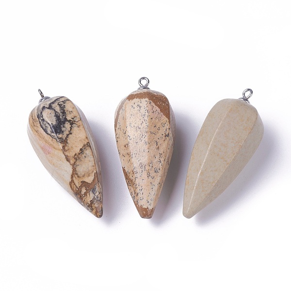 PandaHall Natural Picture Jasper Pointed Pendants, with Stainless Steel Findings, Cone, Stainless Steel Color, 50~53x19~21mm, Hole: 2mm...
PandaHall Natural Picture Jasper Pointed Pendants, with Stainless Steel Findings, Cone, Stainless Steel Color, 50~53x19~21mm, Hole: 2mm...
