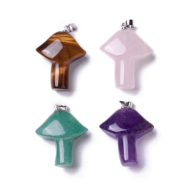 PandaHall Natural Mixed Stone Pendants, with Platinum Tone Brass Snap on Bails, Mushroom Charms, 27~28.5x22~23x9.5~10.5mm, Hole: 5x4mm Mixed...
PandaHall Natural Mixed Stone Pendants, with Platinum Tone Brass Snap on Bails, Mushroom Charms, 27~28.5x22~23x9.5~10.5mm, Hole: 5x4mm Mixed...